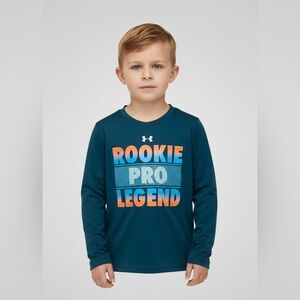 Under Armour casual dark teal/ green pullover top 6 graphic design long sleeves